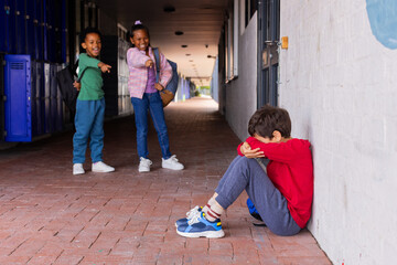 This highlights a serious social issue, emphasizing the impact of bullying in a school setting