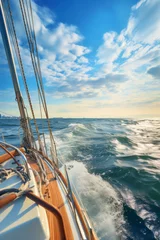 Rolgordijnen view from a sailboat sailing on the sea © ZoomTeam