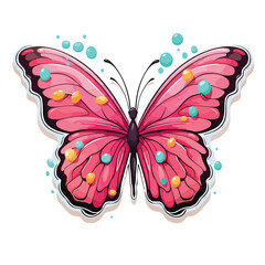 Butterflies in stomach sticker icon. Clipart image i