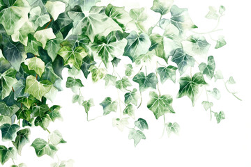 Watercolor Ivy Pattern - Transparent Background