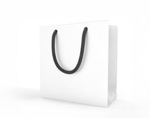 a white bag on the white backdrop background for mockup