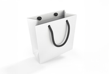 a white bag on the white backdrop background for mockup