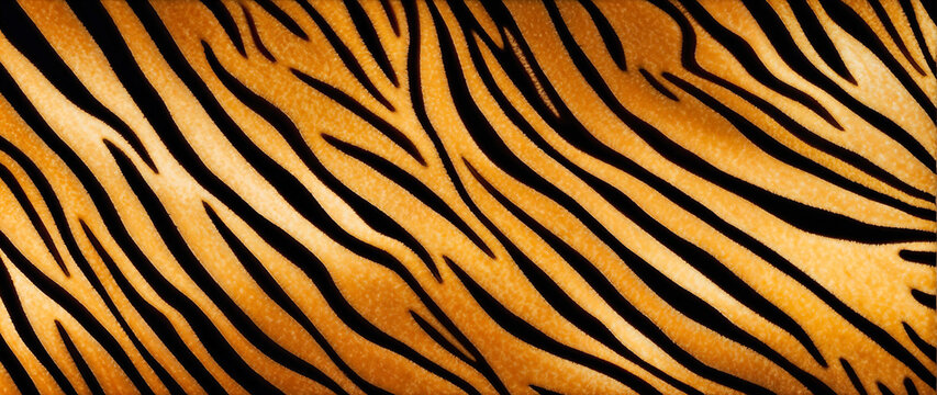 Background with tiger stripes pattern, tiger coloring. Background or texture of tiger skin, banner.