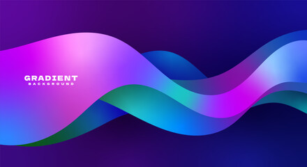 Colorful dynamic gradient wave background wallpaper