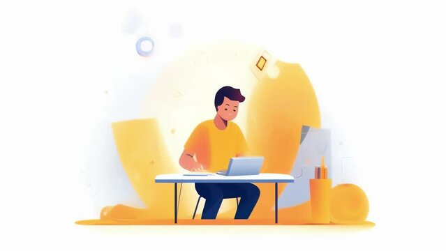 A student learning how to solve math problems by following instructions Psychology art concept. .