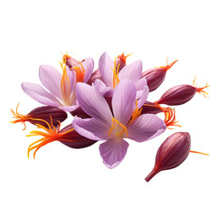 Saffron Crocus isolated on transparent background