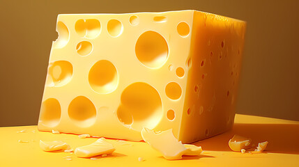 Delicious cheese on the background, yellow cheese on the table