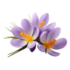 Saffron Crocus isolated on transparent background