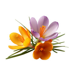 Saffron Crocus isolated on transparent background