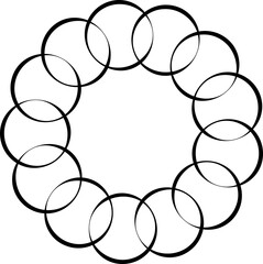 Overlapping circles and round. Graphic overlay design