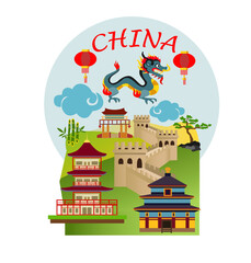 illustration of a china house 