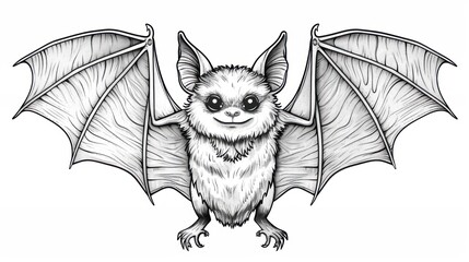 Bat Animal Coloring Page for Kids Stock Vector Image & Art
