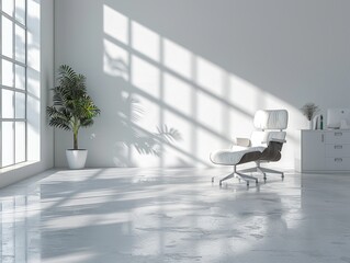 High key, brightly lit modern office versus low key, shadowed vintage study room: contrasting work environments