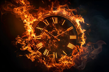 Clock in fire
