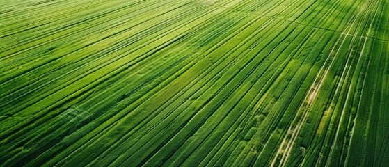 Aerial View of a Green Field