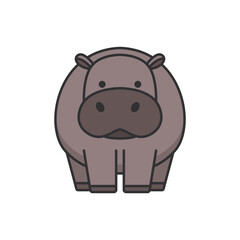 Hippopotamus icon. Cartoon illustration of hippopotamus vector icon for web design