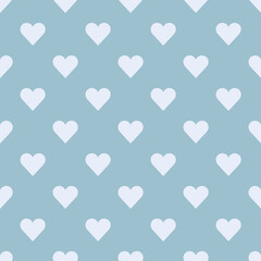 Abstract seamless blue heart pattern.Heart illustration.