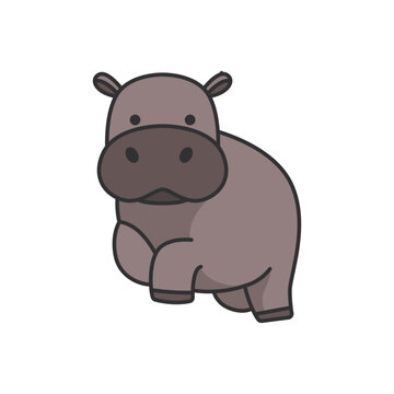 Hippo icon. Cartoon illustration of hippo vector icon for web design