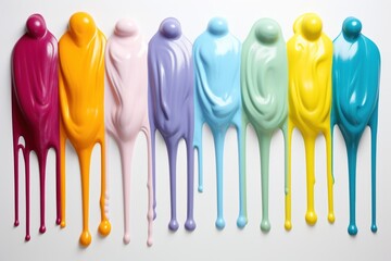 a group of colorful paint dripping