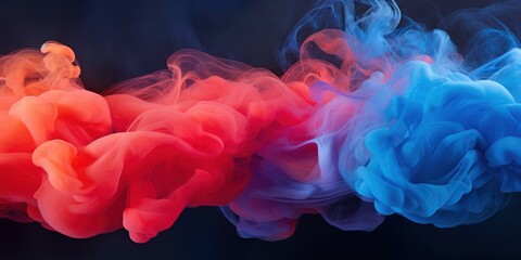 a red and blue smoke