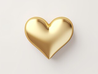 Gold heart isolated on background, flat lay, vecor illustration 
