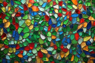 a mosaic of different colored stones