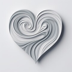 Gray heart isolated on background, flat lay, vecor illustration 