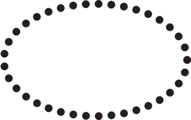 Oval frame dots black. Design element