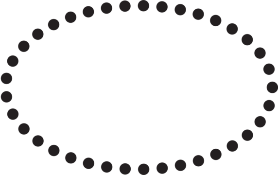 Oval frame dots black. Design element