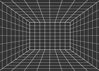 Square background with grids in the style of Y2K 00s, 90s. Element for cover retro wave, syntwave.