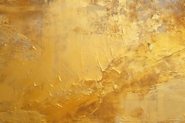 a gold colored wall with cracks