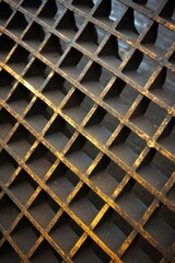 a close up of a metal grid