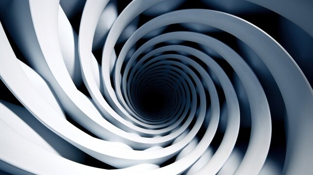 a white spiraling tunnel