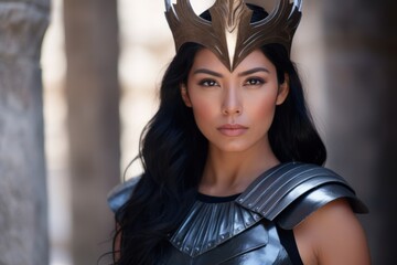 a woman wearing a crown
