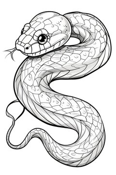 Snake Coloring Page - Super Simple