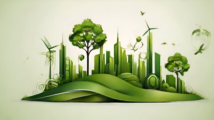 Abstract green ecology conceptual image
