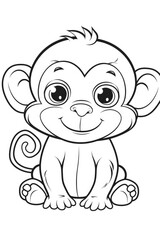 Obraz premium Monkey Coloring Pages