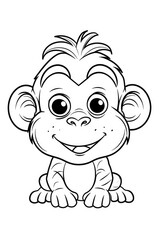 Obraz premium Monkey Coloring Page - Super Simple
