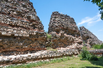 Ruins of Roman fortifications at town of Hisarya, Bulgaria