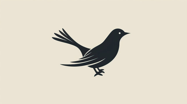 black and white silhouette logo of a bird 