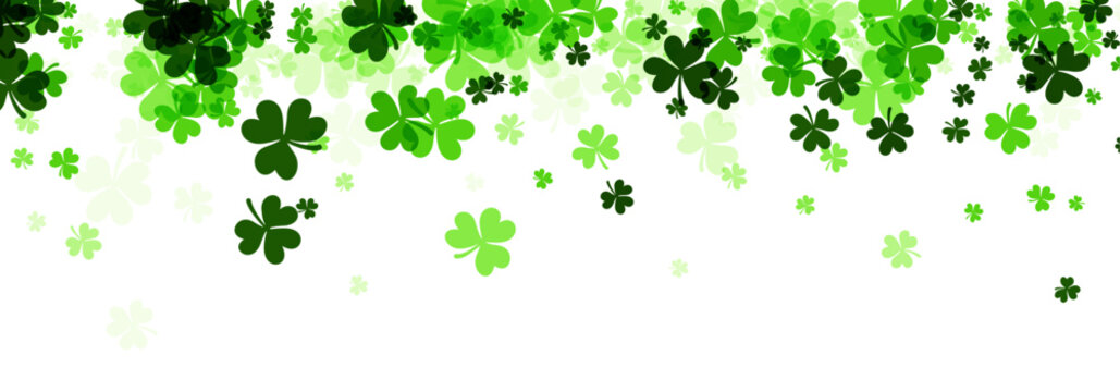 Three leaf clover confetti cascade