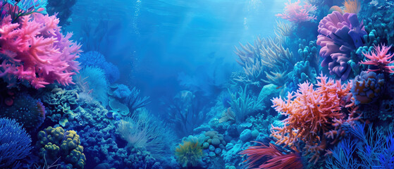 Beautiful underwater view of coral reefs