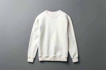Ivory blank sweater without folds flat lay isolated on gray modern seamless background 