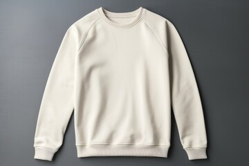 Ivory blank sweater without folds flat lay isolated on gray modern seamless background  - obrazy, fototapety, plakaty