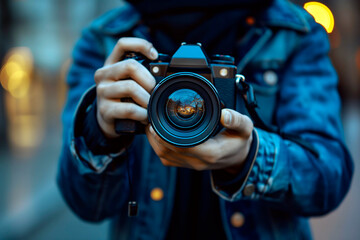 A person holds a camera in their hands, ready to capture a moment.