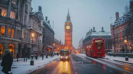  UK London big ben clock  and bridge and bus vector illustration © Mahnoor
