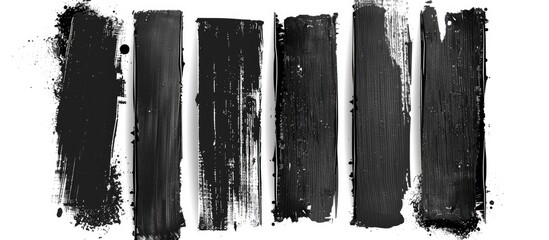 This black and white image showcases a striking contrast between black paint splattered across a...