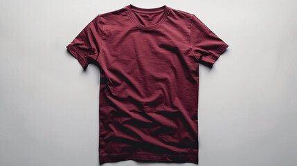 plain Shirt Mockup, maroon or red t shirt for designs or prints , ai generative, tshirt for design mockups
