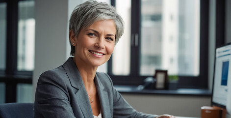 beautiful adult businesswoman in the office