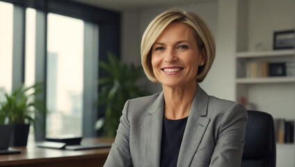 beautiful adult businesswoman  boss  in the office